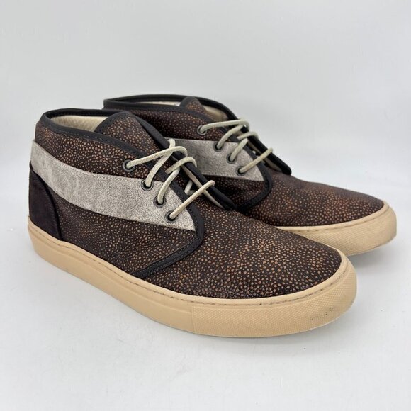 Diemme Italy Men EU Size 44 US 10 Leather Suede Casual Sneaker Shoes Brown Grey - Picture 2 of 12